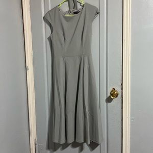 Gray cap sleeve party dress size small, below knee length.